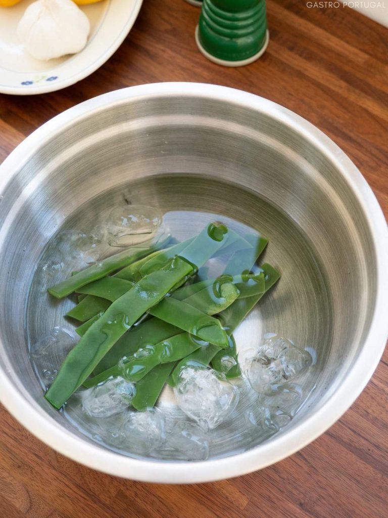 green beans ice bath