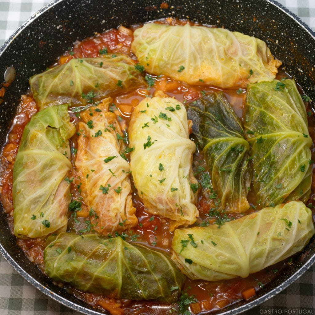 Cabbage rolls stuffed with sausage