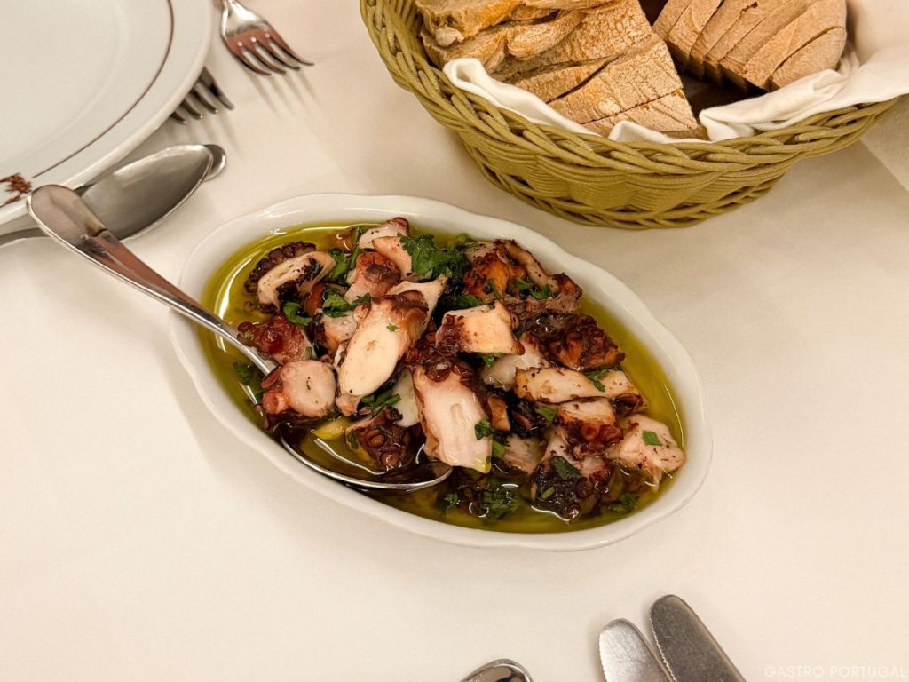 serving of octopus salad
