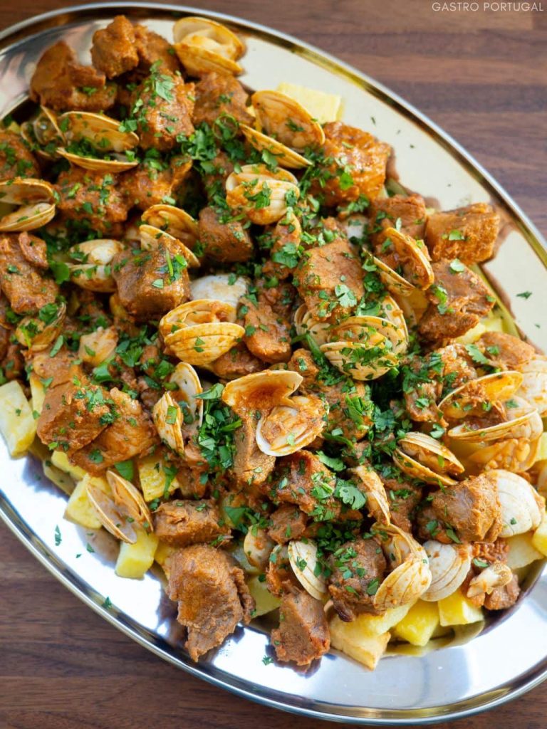 pork and clams served